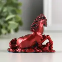 Фигура гипс "Лошадь лежит" 8х6х3 см, окисленная медь Фигура гипс "Лошадь лежит" 8х6х3 см, окисленная медь