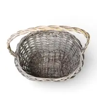 Корзина плетёная для хранения Penelope, лоза, с ручкой, серая, набор 3 шт.