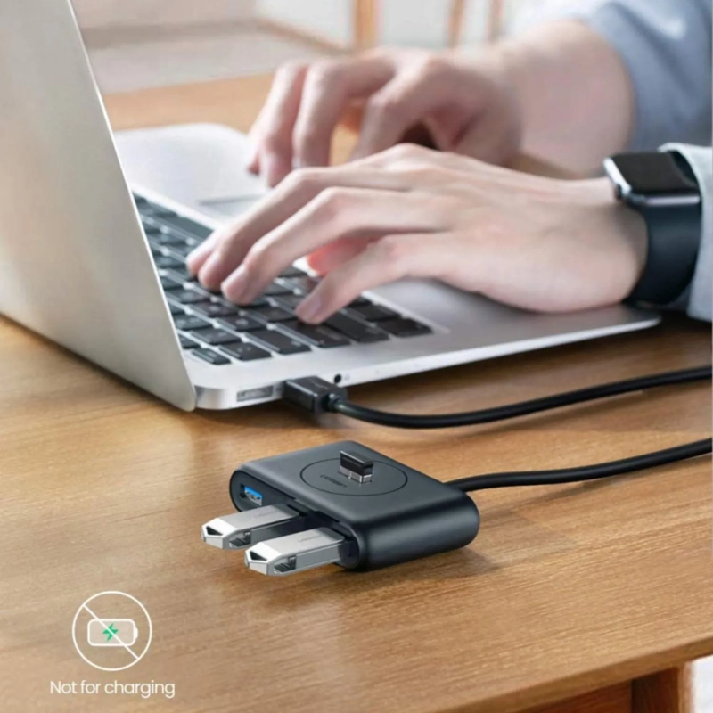 Разветвитель USB UGREEN  4 х USB 3.0, 1 м, цвет черный (20291)