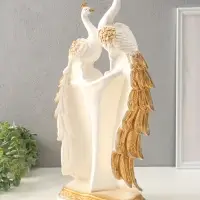 Фигура гипс &laquo;Две Жар-птицы&raquo;, белый с золотом, 55&times;30&times;14 см