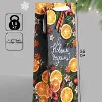 Пакет подарочный под бутылку &laquo;Уюта и тепла в новом году&raquo;, 13&times;36&times;10