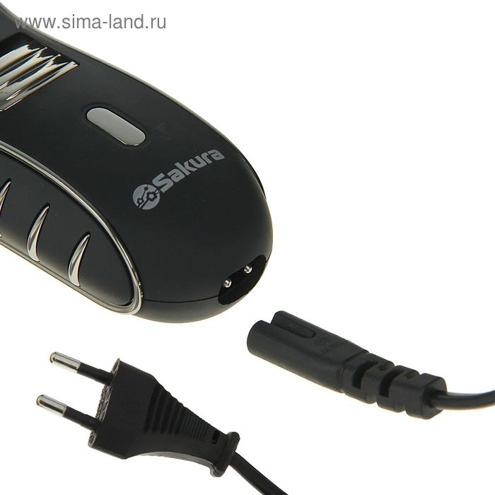 Электробритва Sakura SA-5414BK, АКБ, сеточная, 3 плавающие головки, триммер, чёрная Электробритва Sakura SA-5414BK, АКБ, сеточная, 3 плавающие головки, триммер, чёрная