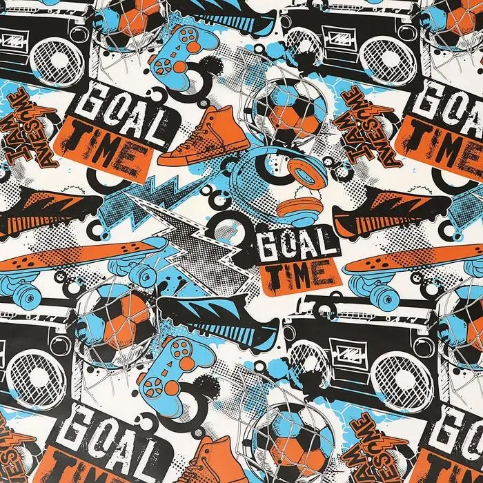 Бумага упаковочная глянцевая "Футбол", 70 х 100 см