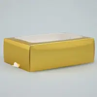Коробка для макарун, кондитерская упаковка «Золотистая», 18 х 10.5 х 5.5 см