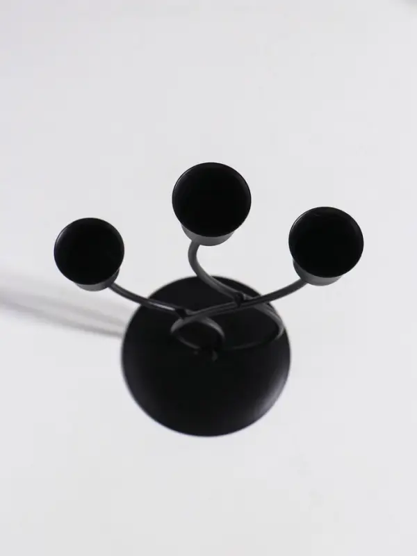 Подсвечник металл на 3 свечи  Подсвечник металл на 3 свечи "Водоросли" d=2,5 см чёрный 9х9х22,5 см