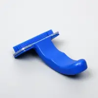 Пуходёрка, 10&times;15 см, с самоочисткой, пластик, синяя