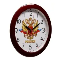 Часы настенные &laquo;Герб&raquo;, дискретный ход, d=29 см, бордовый обод