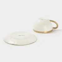 Чайная пара Magistro Poursephona, чашка 250 мл, блюдце d=16 см, фарфор, белая