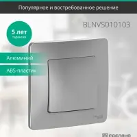 BLANCA скрытой установки одноклавишный выключатель (cх.1), 10A, 250B, алюминий