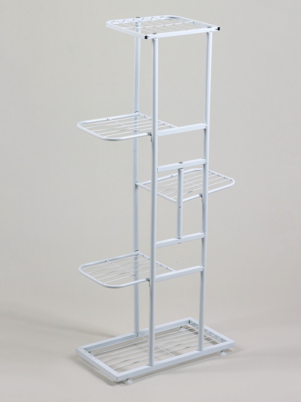 Подставка для цветов Greengo, 5 полок, 44 × 22 × 95 см, напольная, металл, белая Подставка для цветов Greengo, 5 полок, 44 × 22 × 95 см, напольная, металл, белая