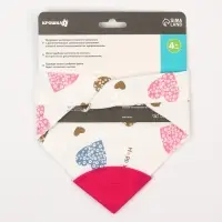 Нагрудник-бандана/слюнявчик для кормления Крошка Я, непромокаемый, с прорезывателем, на кнопке, розовый, МИКС