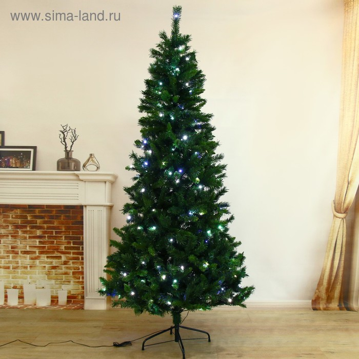 Ёлка фиброоптичесская Ёлка фиброоптичесская "Эксклюзив" цветные огоньки, 210 см d нижнего яруса 100 см 778 веток