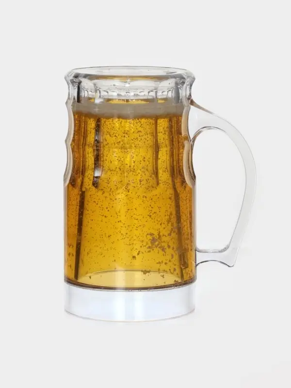 Кружка для пива охлаждающая, 600 мл, пластик, прозрачная