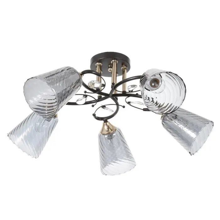 Светильник потолочный BayerLux &laquo;Рони&raquo;, люстра 5хЕ27, 40 Вт, чёрный, 62&times;62&times;23 см