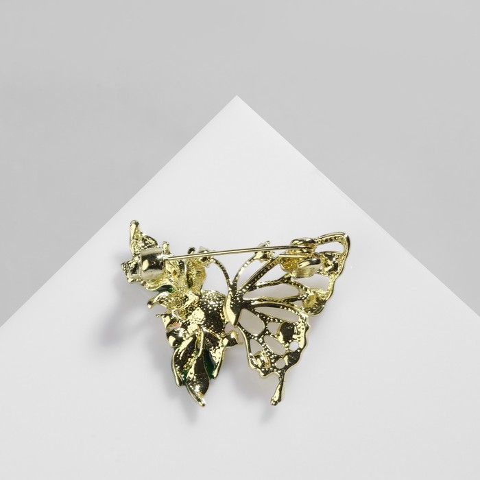 Брошь «Бабочка» флора, цветная в золоте Брошь «Бабочка» флора, цветная в золоте