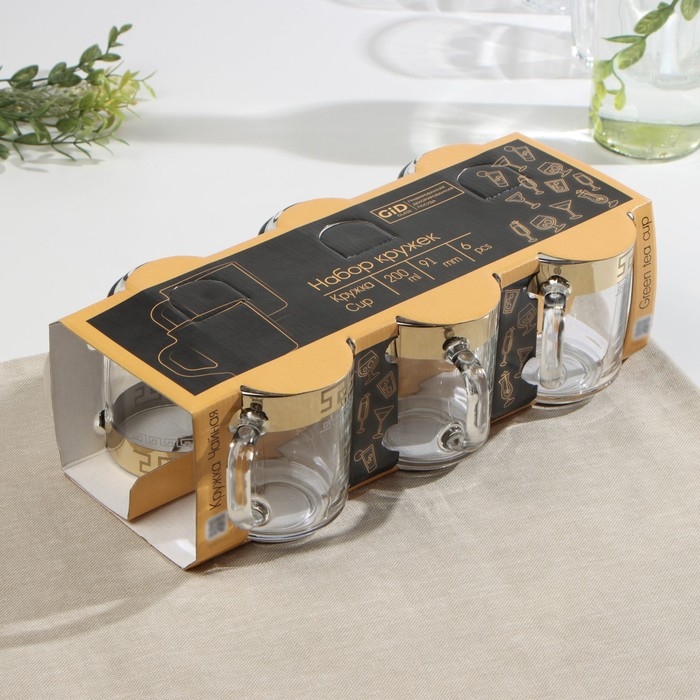 Набор гравированных кружек «Барокко», 200 мл, 6 шт Набор гравированных кружек «Барокко», 200 мл, 6 шт