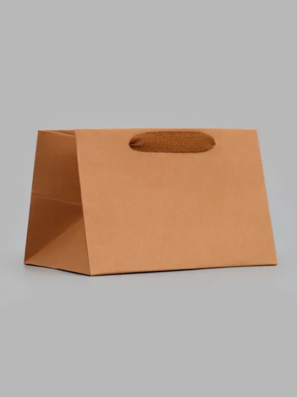 Пакет подарочный с широким дном 20&times;14&times;13.2 см, крафт