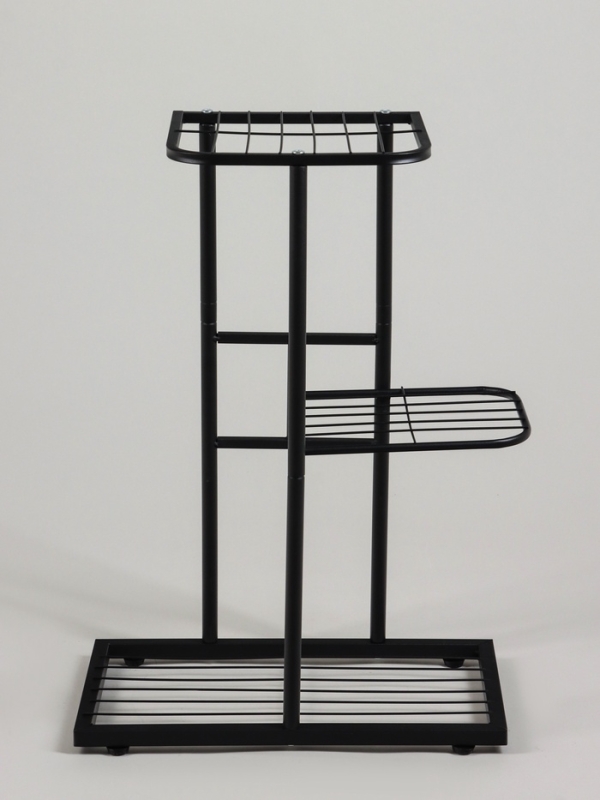 Подставка для цветов Greengo, 3 полки, 43 × 22 × 57 см, напольная, металл, чёрная Подставка для цветов Greengo, 3 полки, 43 × 22 × 57 см, напольная, металл, чёрная
