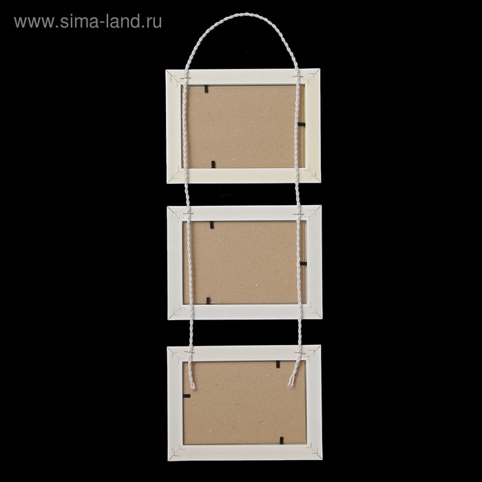 Фоторамка на 3 фото 10х15 см подвесная  белый (пластиковый экран) Фоторамка на 3 фото 10х15 см подвесная  белый (пластиковый экран)