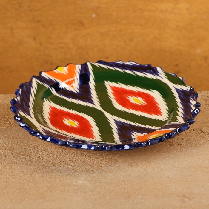 Тарелка Риштанская Керамика Тарелка Риштанская Керамика "Атлас", рифленая, 17 см