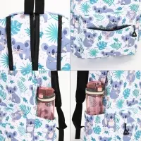 Рюкзак школьный на молнии, с принтами, карманами, размер 28&times;14&times;43 см, белый