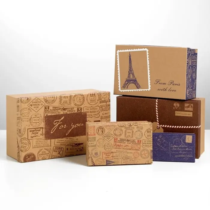 Набор коробок 10 в 1, упаковка подарочная, &laquo;Почта&raquo;, 12&times;7&times;4 - 32.5&times;20&times;12.5 см