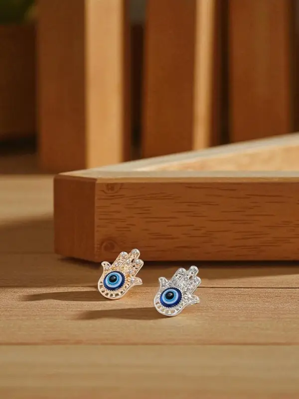 Брошь-оберег &laquo;Рука Хамса&raquo;, синий, МИКС