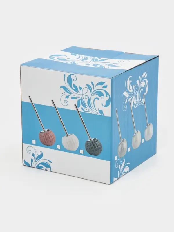 Ерш для унитаза с подставкой керамика "Квадро" белый