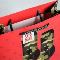 Пакет подарочный ламинированный, упаковка, &laquo;С 23 февраля&raquo;, MS 18&times;23&times;10 см