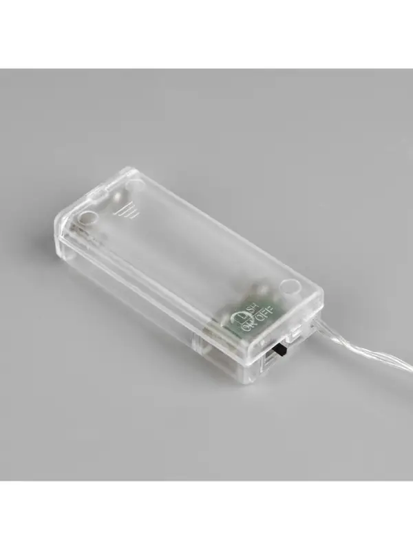 Гирлянда &laquo;Нить&raquo; 2 м, роса с насадками &laquo;Снеговик в шарфе&raquo;, IP20, серебристая нить, 20 LED, 2 режима, от батареек АА&times;2, свечение мульти