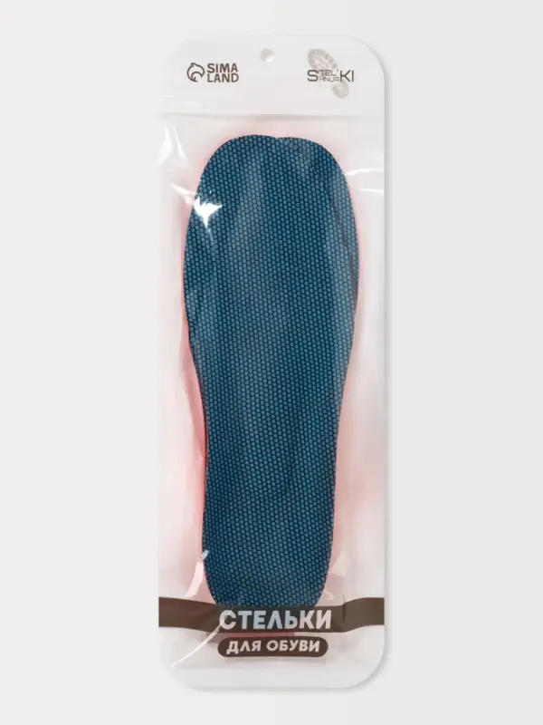Стельки для обуви, универсальные, спортивные, р-р RU до 40 (р-р Пр-ля до 40), 26 см, пара, синий/красный