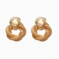 Серьги металл &laquo;Круги переплетение&raquo;, цвет золото