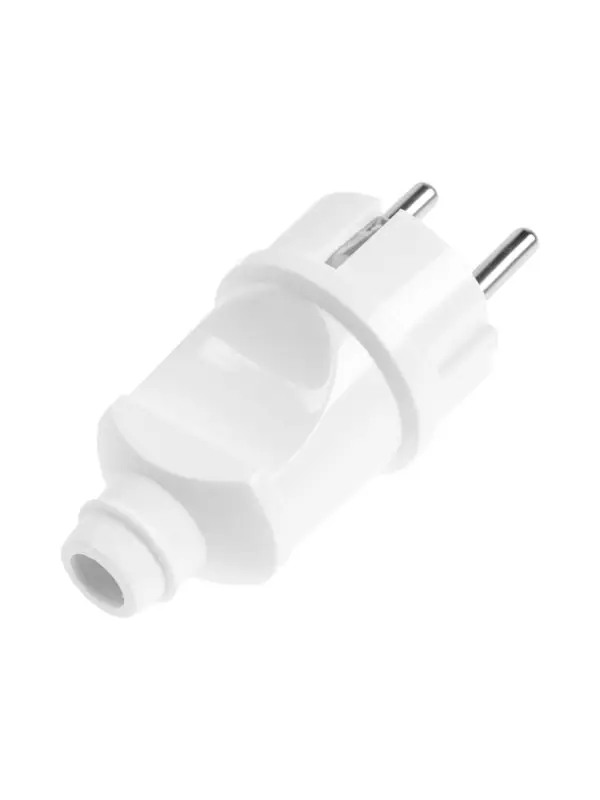 Вилка прямая TANGO, 16 А, 250 В, IP20, с заземлением, белая