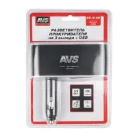 Разветвитель прикуривателя AVS 12/24 (на 3 выхода+USB) CS312U