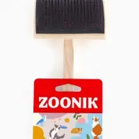 Щетка-пуходёрка деревянная ZOONIK полукруглая, большая с каплей, 85×55 см