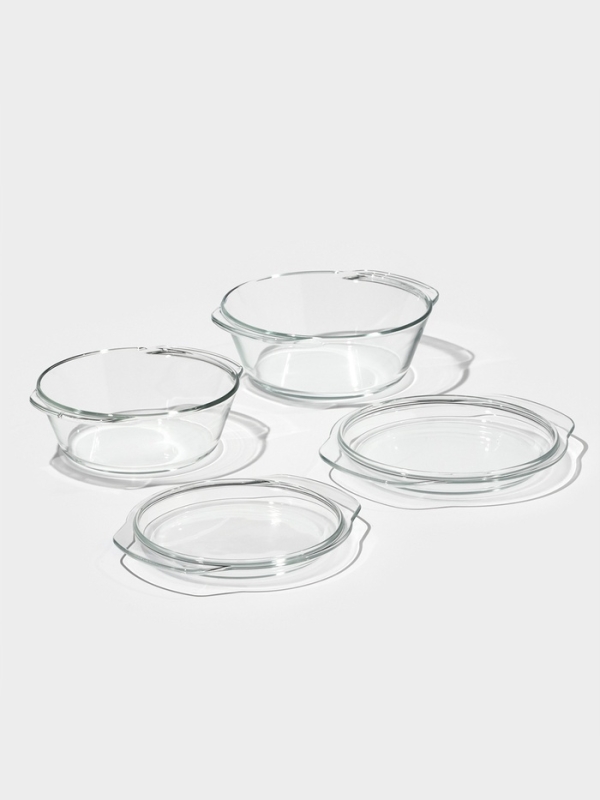 Набор кастрюль из жаропрочного стекла для запекания Доляна «Гратен», 2 предмета: 1 л, 1,5 л, с крышками Набор кастрюль из жаропрочного стекла для запекания Доляна «Гратен», 2 предмета: 1 л, 1,5 л, с крышками