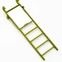 Игрушка для птиц &laquo;Лесенка&raquo;, 20&times;5.5 см, 4 ступени, зеркало, бусинки, зелёная