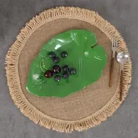 Блюдо для подачи &laquo;Лист&raquo;, пластик, 25&times;17&times;2 см, зелёное