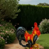 Садовая фигура из полистоуна &laquo;Петух андалузский&raquo;, 42&times;20&times;38 см