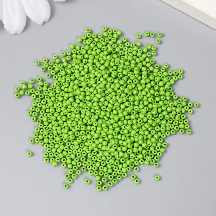 Бисер стекло 12/0 "Зелёный лайм" 15 гр