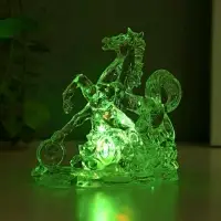 Фигурка светящаяся RISALUX «Конь на монетах» LED, RGB 3хLR1130 прозрачный 10х4,5х9,5 см