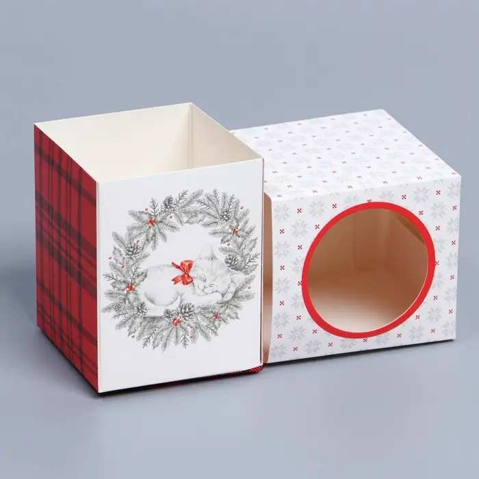 Бонбоньерка новогодняя «С новым годом!», 6.2×7×6.2 см Бонбоньерка новогодняя «С новым годом!», 6.2×7×6.2 см