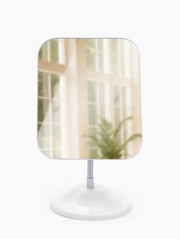 Зеркало настольное, на гибкой ножке, 23&times;13 см, (16.5&times;13.5 см), белое