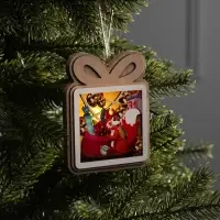 Подвеска световая &laquo;Белочка с подарками&raquo;, 11&times;9 см, от батареек LR41&times;3, свечение тёплое белое