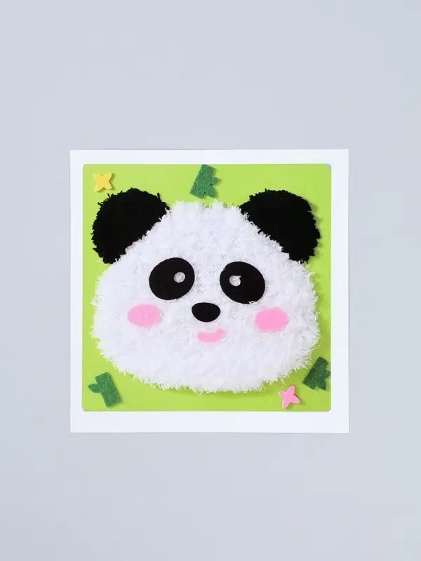 Вышивка по фетру &laquo;Панда&raquo;, 20.5&times;20.5 см, зелёная