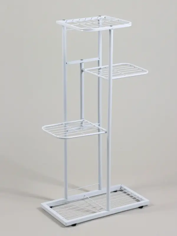 Подставка для цветов Greengo, 4 полки, 43&times;22&times;82 см, напольная, металл, белая