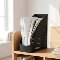 Лоток для бумаг Стамм &laquo;Тропик&raquo;, А4, вертикальный, 1 отделение, чёрный, ширина 110 мм