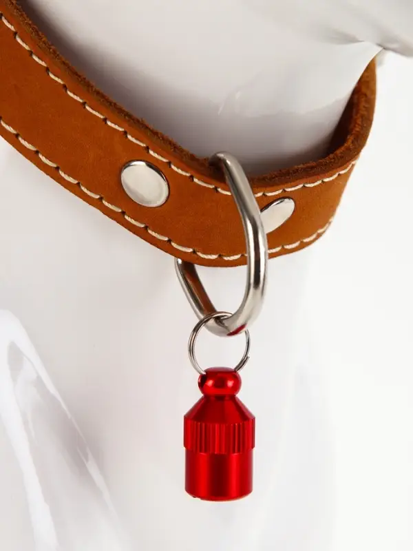 Адресник-капсула под записку &laquo;Бочонок&raquo;, 1.1&times;2.3 см, металл, красный