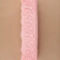 Кружево на сетке, 55 мм, 11&plusmn;1 м, нежно-розовое