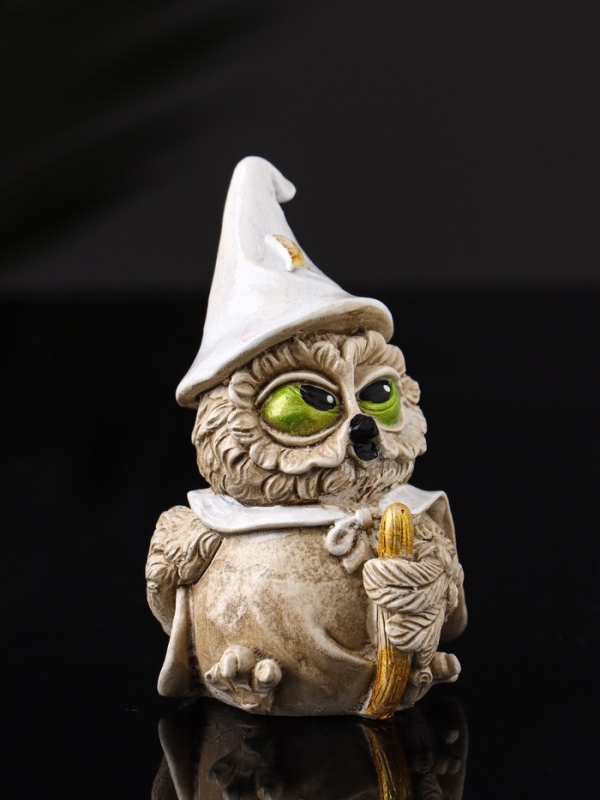 Фигура Фигура "Сова на метле" 10х7х6 см, бежевый